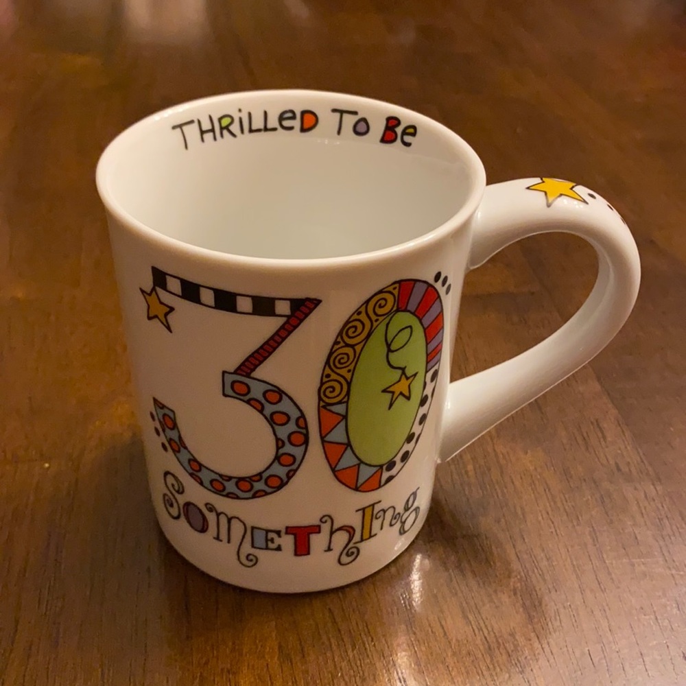 Louie Veasey Glass Mug “Thrilled To Be 30 Something”